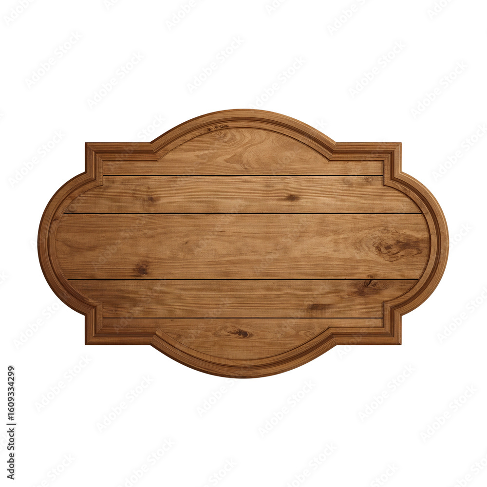Aufkleber rustic wooden sign with intricate frame ideal for personalization and creative design applications