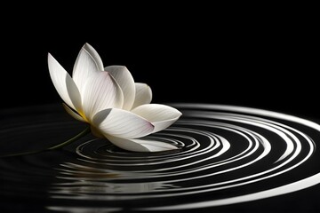 Lone Petal in Monochrome Vortex