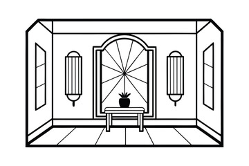 Stylish Room With Mirrored Wall And Art Deco