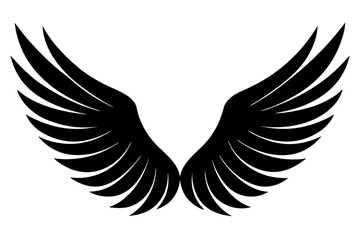 Fototapeta premium Elegant detailed wings open bird fly flight silhouette vector illustration