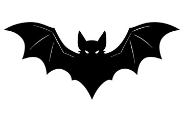 Fototapeta premium Detailed flying bat animal dark silhouette vector illustration
