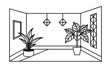 Stylish Room With Floor To Ceiling Plant Wall