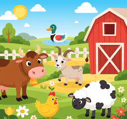 Obraz premium farm animals collection