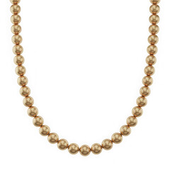 Obraz premium Metallic ball chain necklace with round beads and a connector clasp. 3D rendering isolated on transparent white background