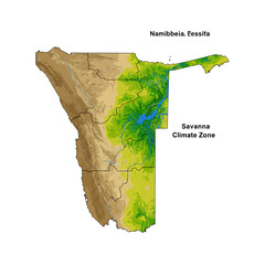 Namibia savanna and desert climate zones