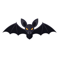 Cartoon Bat with Large Wings and Prominent Eyes.