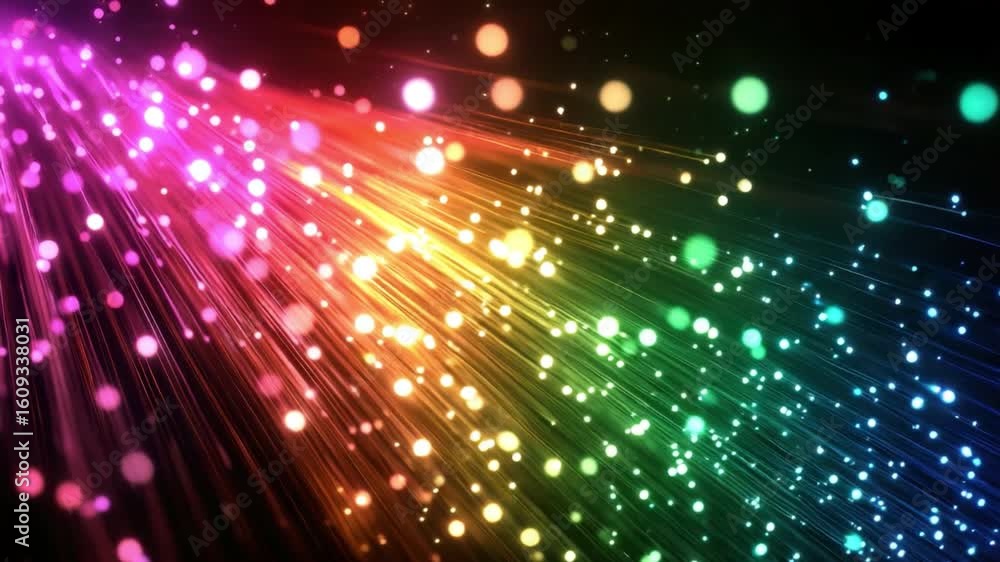 Poster vibrant abstract light rays in colorful spectrum creating a dynamic background for modern digital de