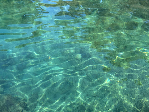 Сrystal clear sea beautiful turquoise watercolor.