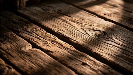 Obraz premium Weathered Wooden Planks with Natural Knots and Grain Patterns