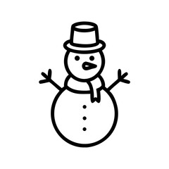  Minimalist Snowman Icon SVG on Transparent Background