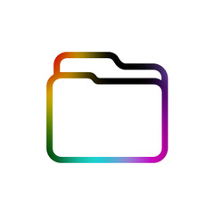 Colorful gradient outline of folder icon

