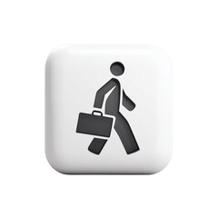 Business person icon in 3D button

