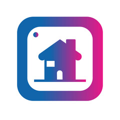 home icon on a blue background