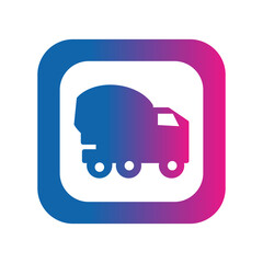 purple mixer truck gradient icon vector