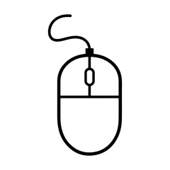 simple computer mouse icon in outline style vector
