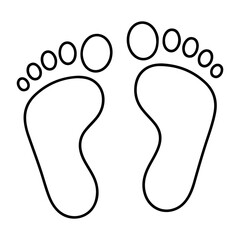 barefoot footprint icon. simple human foot print outline