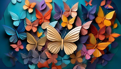 pile of colorful paper cutout butterflies and shapes
