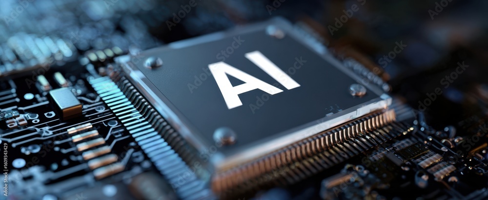 Aufkleber the ai microchip representing the future of technology and innovation.