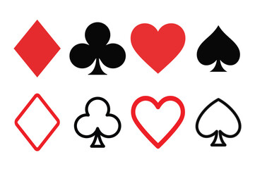 Playing Card Suits Icon Set