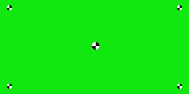 Chromakey green screen vertical phone frame vfx. Greenscreen cellphone video film screen template, overlay. Cinema display with grid.