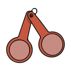 An illustration shows two brown and tan handled instruments connected with a black lined center point, that forms a hinge.