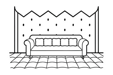 Room With Textured Wallpaper And Scallop Decor