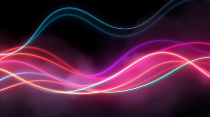 Vibrant Abstract Lines of Purple Energy and Smoke in Motion
