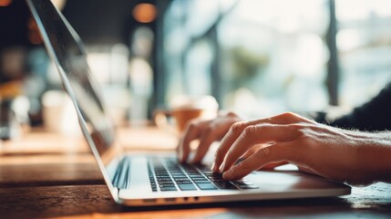 Laptop user working on digital marketing content