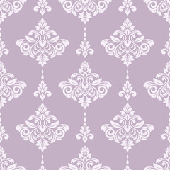 Elegant damask seamless pattern vector background.
