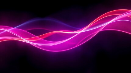 Naklejka premium Elegant Flowing Purple Light Curves | Modern Abstract Wallpaper
