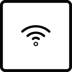 A clean, modern Wi-Fi signal icon in flat outline style, perfect for apps, websites, routers, network tools, and digital communication projects.