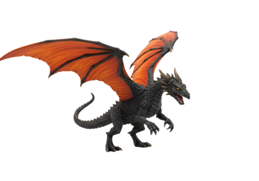 TwoHeaded Dragon with Fiery Wings