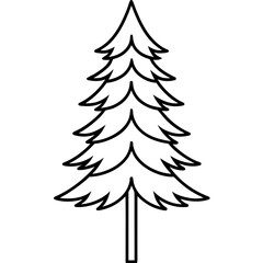Fototapeta premium Single Evergreen Outline – Clean Vector