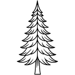 Single Evergreen Outline – Clean Vector