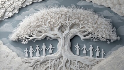 Paper art tree of life