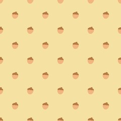 Cute Walnut Fall Seamless Pattern, Cozy Autumn Acorn Background