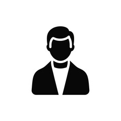 Simple male avatar icon in silhouette
