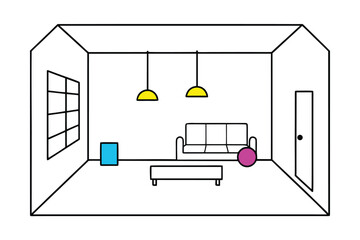 Room With Playful Pops Of Color And Minimalist Style