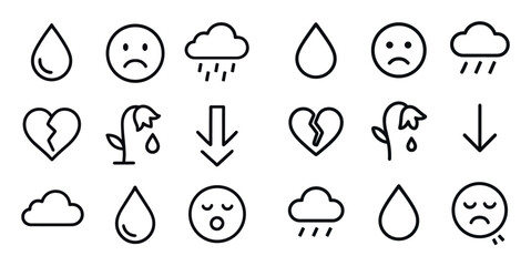 Minimalist Sadness Icons