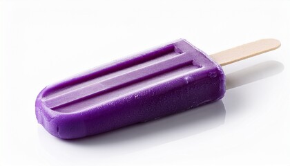 a refreshing purple popsicle isolated on white background