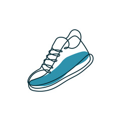 Modern monoline shoe silhouette logo in blue tosca color, ideal for craft sole business, footwear brand, or handmade shoe industry. Simple, elegant, and versatile for commercial use.