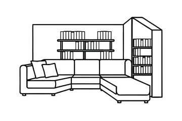 Room With L Shaped Couch Footrest And Side Table