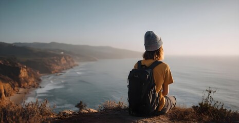 Exploring Coastal Beauty A Woman Enjoying Ocean View