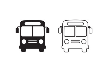 Bus Icon vector isolated on white background. Black bus vector icon