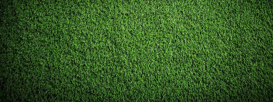 Intense green turf background banner