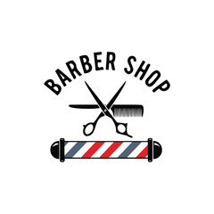 Barber shop logo template vector