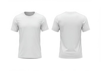 Fototapeta premium Two views of a plain white t shirt isolated on white background