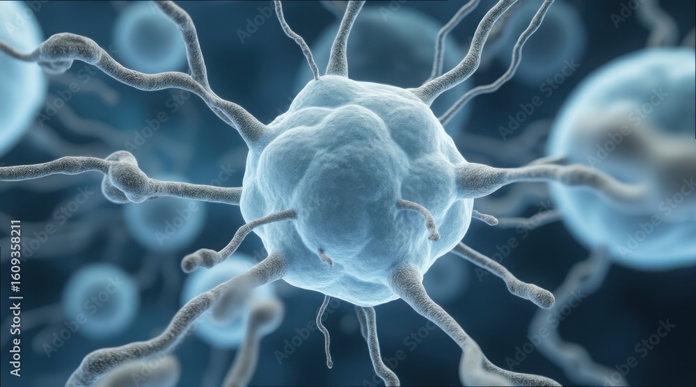Poster detailed view of cell nucleus with visible chromatin structure