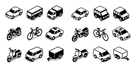 Transportation Icons Grid