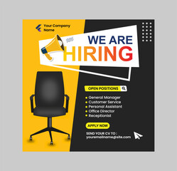 We are hiring job media social post template